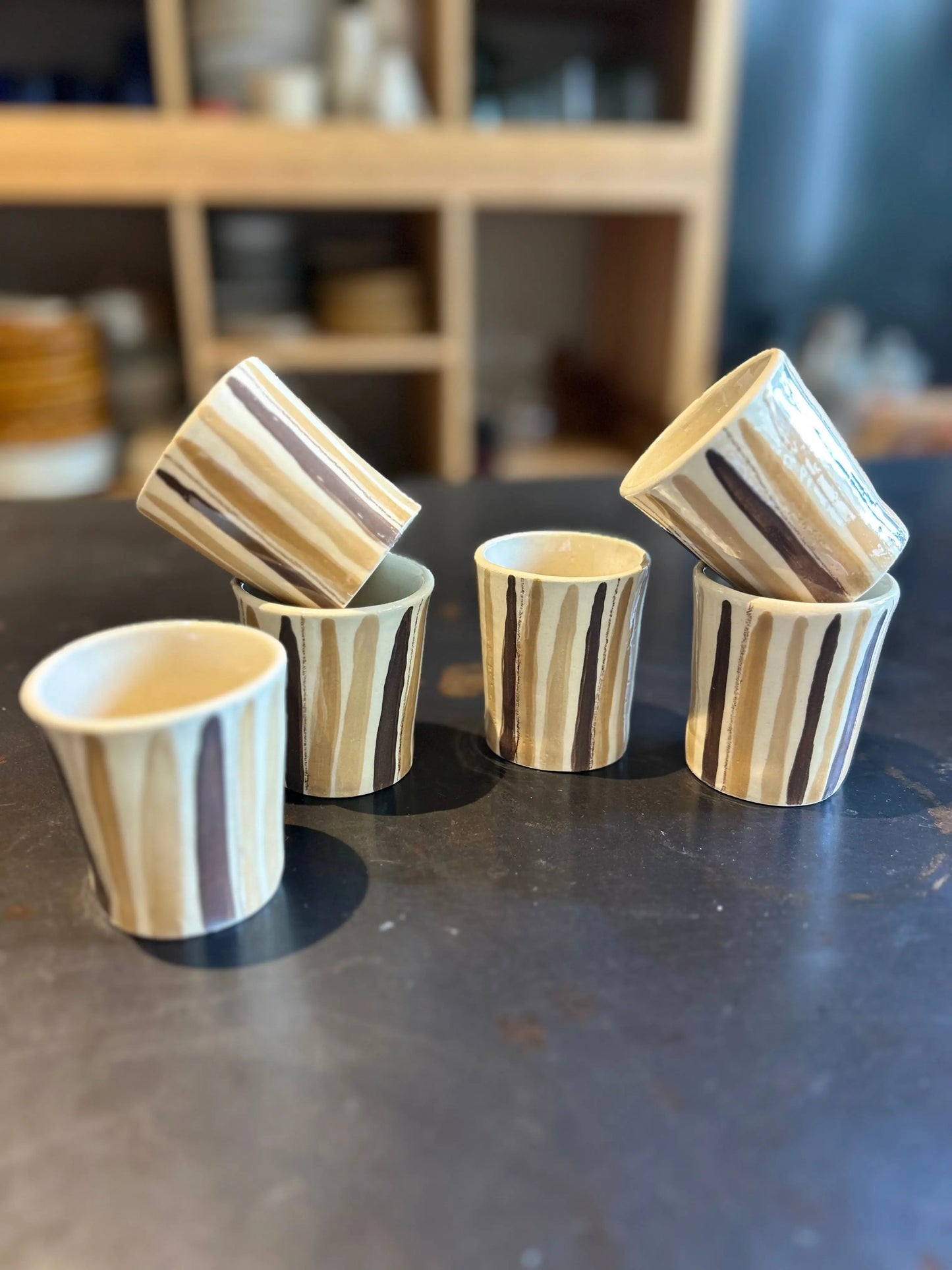 Paire de tasse à café à rayures, nouveauté