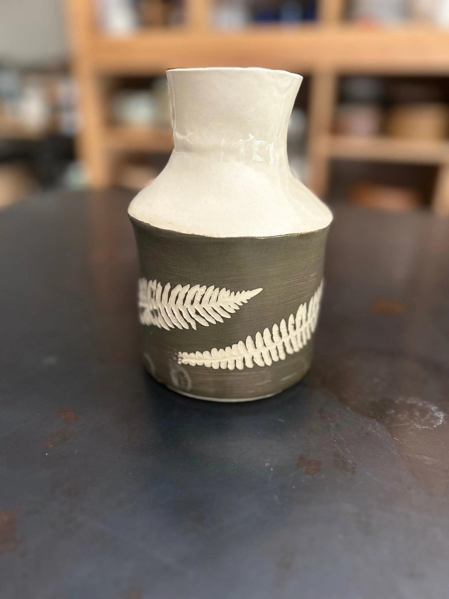vase , avec application de fougère, décoration , nouveauté