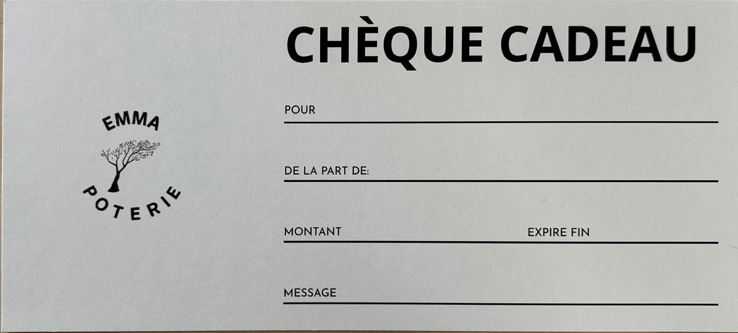 chèque cadeau pour atelier découverte, nouveauté