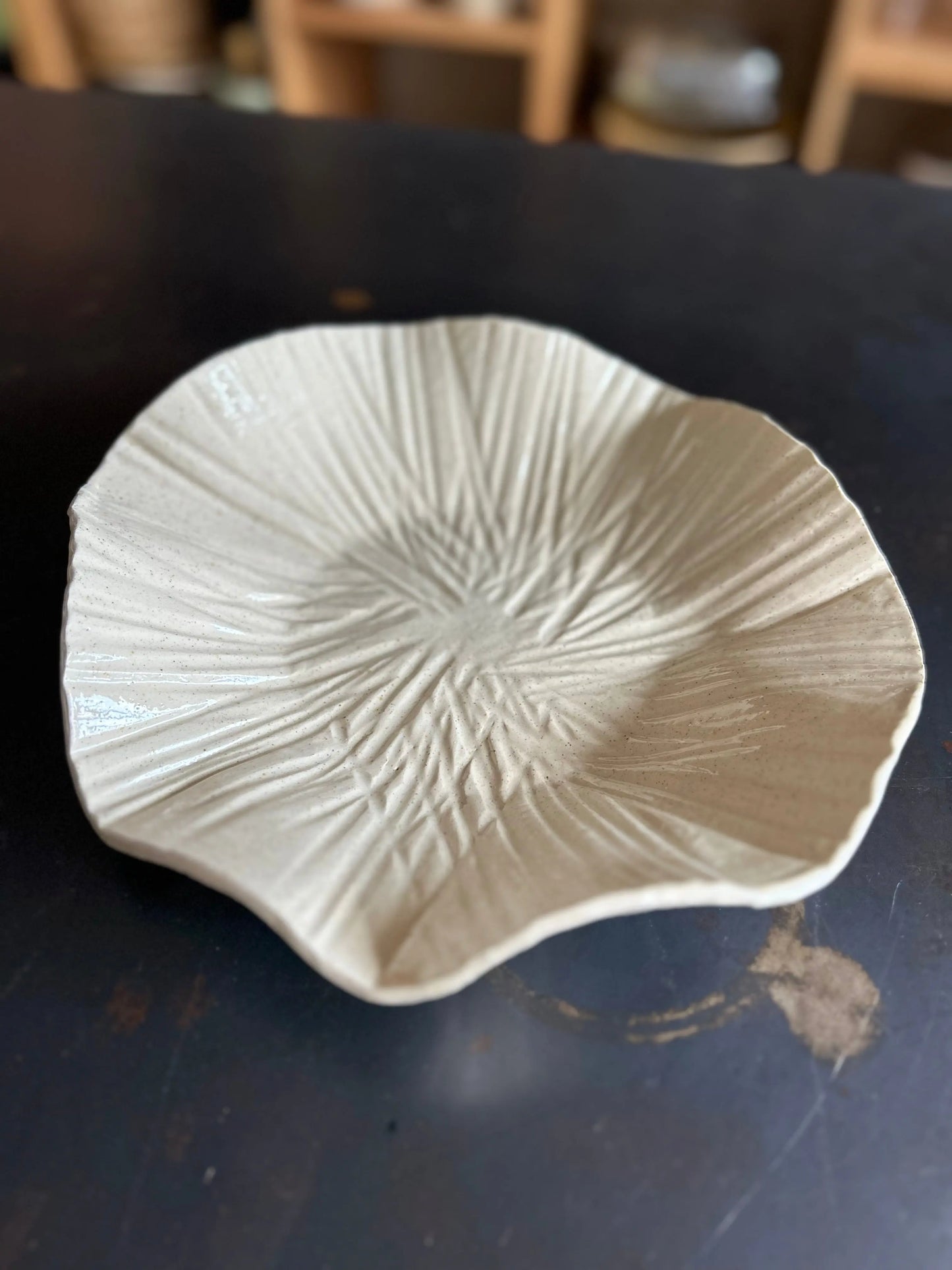 Pyrithed stoneware serving dish