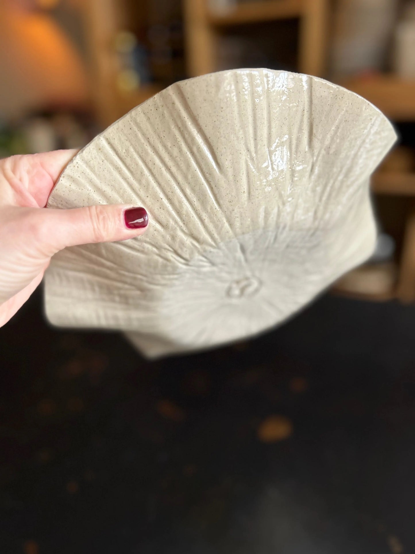 Pyrithed stoneware serving dish